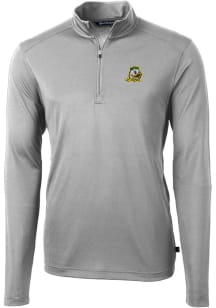 Cutter and Buck Oregon Ducks Mens Grey Virtue Eco Pique Big and Tall Qtr Zip