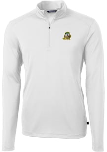 Cutter and Buck Oregon Ducks Mens White Virtue Eco Pique Big and Tall Qtr Zip