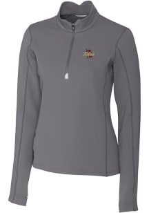 Cutter and Buck Tulsa Golden Hurricane Womens Grey Traverse Qtr Zip