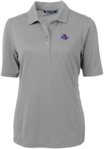 Cutter and Buck Tulsa Golden Hurricane Womens Grey Virtue Eco Pique Short Sleeve Polo Shirt