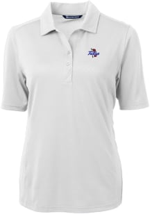 Cutter and Buck Tulsa Golden Hurricane Womens White Virtue Eco Pique Short Sleeve Polo Shirt