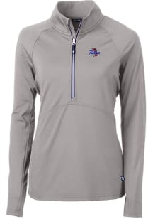 Cutter and Buck Tulsa Golden Hurricane Womens Grey Adapt Eco Qtr Zip