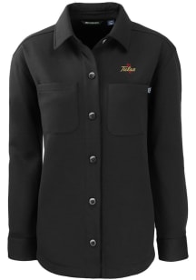 Cutter and Buck Tulsa Golden Hurricane Womens Black Roam Shirt Light Weight Jacket