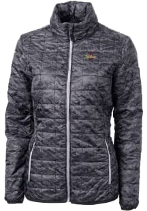 Cutter and Buck Tulsa Golden Hurricane Womens Black Rainier PrimaLoft Printed Filled Jacket