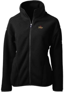 Cutter and Buck Tulsa Golden Hurricane Womens Black Cascade Sherpa Long Sleeve Full Zip Jacket