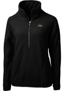 Cutter and Buck Tulsa Golden Hurricane Womens Black Cascade Sherpa Qtr Zip