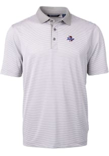 Cutter and Buck Tulsa Golden Hurricane Grey Virtue Eco Pique Micro Stripe Big and Tall Polo