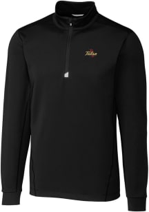 Cutter and Buck Tulsa Golden Hurricane Mens Black Traverse Big and Tall Qtr Zip