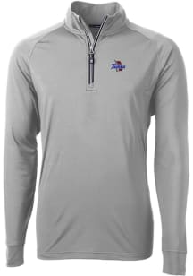 Cutter and Buck Tulsa Golden Hurricane Mens Grey Adapt Eco Big and Tall Qtr Zip