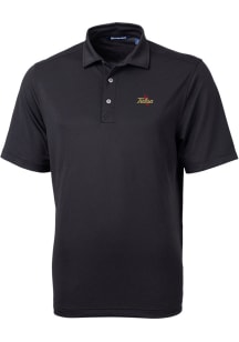 Cutter and Buck Tulsa Golden Hurricane Black Virtue Eco Pique Big and Tall Polo