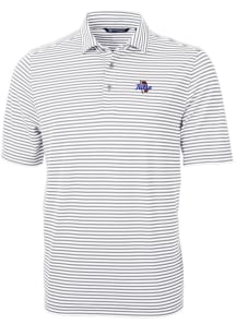Cutter and Buck Tulsa Golden Hurricane Grey Virtue Eco Pique Stripe Big and Tall Polo