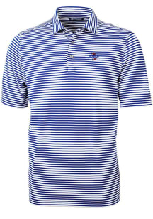 Cutter and Buck Tulsa Golden Hurricane Blue Virtue Eco Pique Stripe Big and Tall Polo