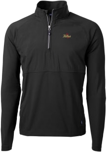 Cutter and Buck Tulsa Golden Hurricane Mens Black Adapt Eco Hybrid Long Sleeve Qtr Zip Pullover