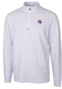 Cutter and Buck Tulsa Golden Hurricane Mens White Traverse Long Sleeve Qtr Zip Pullover