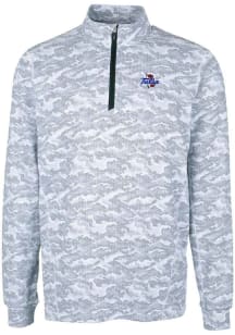 Cutter and Buck Tulsa Golden Hurricane Mens Charcoal Traverse Camo Long Sleeve Qtr Zip Pullover