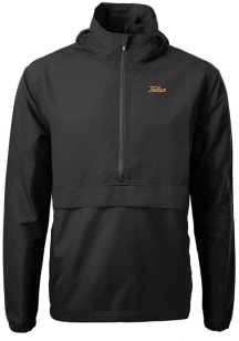 Cutter and Buck Tulsa Golden Hurricane Mens Black Charter Eco Pullover Jackets