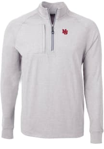 Cutter and Buck Nebraska Cornhuskers Mens Grey Vault Adapt Eco Knit Big and Tall Qtr Zip