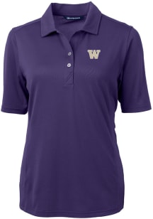 Cutter and Buck Washington Huskies Womens Purple Virtue Eco Pique Short Sleeve Polo Shirt