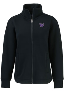 Cutter and Buck Washington Huskies Womens Black Roam Light Weight Jacket