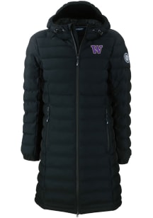 Cutter and Buck Washington Huskies Womens Black Mission Ridge Repreve Long Heavy Weight Jacket