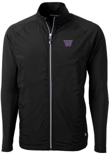 Cutter and Buck Washington Huskies Mens Black Adapt Eco Big and Tall Light Weight Jacket
