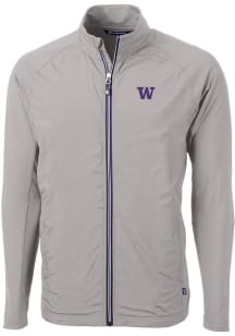 Cutter and Buck Washington Huskies Mens Grey Adapt Eco Big and Tall Light Weight Jacket