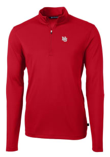 Cutter and Buck Nebraska Cornhuskers Mens Red Virtue Eco Pique Big and Tall Qtr Zip