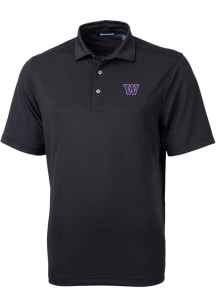 Cutter and Buck Washington Huskies Black Virtue Eco Pique Big and Tall Polo