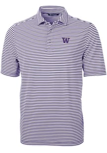 Cutter and Buck Washington Huskies Purple Virtue Eco Pique Stripe Big and Tall Polo