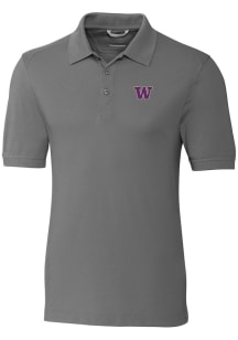 Cutter and Buck Washington Huskies Grey Advantage Pique Big and Tall Polo
