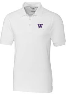 Cutter and Buck Washington Huskies White Advantage Pique Big and Tall Polo