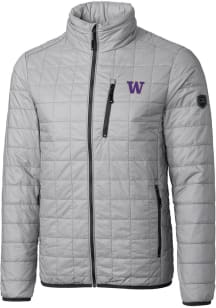 Cutter and Buck Washington Huskies Mens Grey Rainier PrimaLoft Big and Tall Lined Jacket
