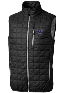 Cutter and Buck Washington Huskies Big and Tall Black Rainier PrimaLoft Mens Vest