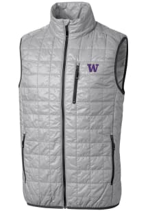 Cutter and Buck Washington Huskies Big and Tall Grey Rainier PrimaLoft Mens Vest