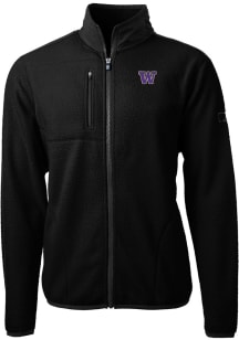 Cutter and Buck Washington Huskies Mens Black Cascade Sherpa Big and Tall Light Weight Jacket