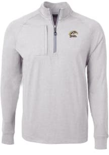 Cutter and Buck Western Michigan Broncos Mens Grey Adapt Eco Knit Big and Tall Qtr Zip