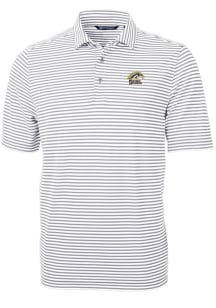 Cutter and Buck Western Michigan Broncos Grey Virtue Eco Pique Stripe Big and Tall Polo