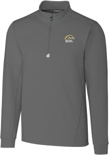 Cutter and Buck Western Michigan Broncos Mens Grey Traverse Long Sleeve Qtr Zip Pullover