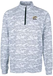 Cutter and Buck Western Michigan Broncos Mens Charcoal Traverse Camo Long Sleeve Qtr Zip Pullover