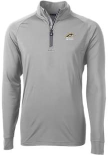 Cutter and Buck Western Michigan Broncos Mens Grey Adapt Eco Knit Long Sleeve Qtr Zip Pullover
