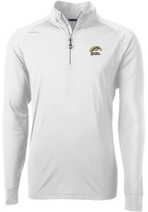 Cutter and Buck Western Michigan Broncos Mens White Adapt Eco Knit Long Sleeve Qtr Zip Pullover