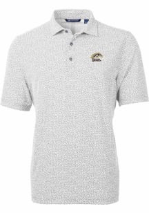 Cutter and Buck Western Michigan Broncos Mens Grey Virtue Eco Pique Botanical Short Sleeve Polo
