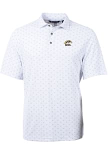 Cutter and Buck Western Michigan Broncos Mens White Virtue Eco Pique Tile Short Sleeve Polo