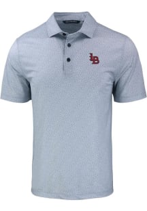 Cutter and Buck Louisville Bats Mens Grey Pike Pebble Short Sleeve Polo