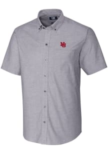 Cutter and Buck Nebraska Cornhuskers Mens Charcoal Stretch Oxford Big and Tall T-Shirt