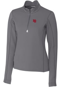 Cutter and Buck Nebraska Cornhuskers Womens Grey Vault Traverse Qtr Zip