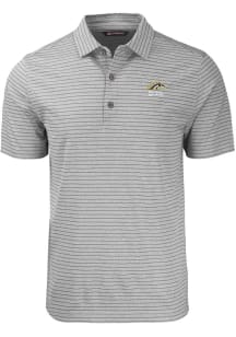 Cutter and Buck Western Michigan Broncos Mens Grey Forge Stripe Short Sleeve Polo