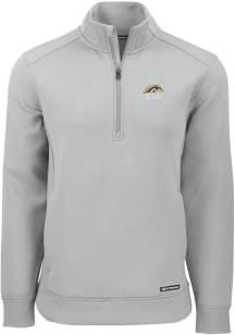 Cutter and Buck Western Michigan Broncos Mens Grey Roam Long Sleeve Qtr Zip Pullover