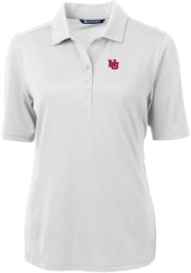 Cutter and Buck Nebraska Cornhuskers Womens White Virtue Eco Pique Short Sleeve Polo Shirt