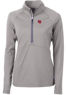 Cutter and Buck Nebraska Cornhuskers Womens Grey Adapt Eco Qtr Zip